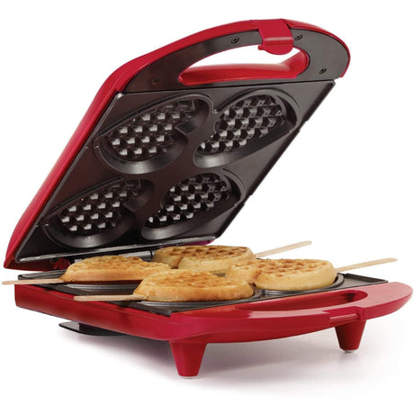 Holstein Housewares - Non-Stick Heart Waffle Maker, Red - Makes 4 Heart-Shaped Waffles in Minutes Holstein Housewares