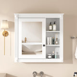 Merax Bathroom Medicine Cabinet with Mirror Door & Adjustable Shelves, 30" x 28" Wall Mounted Storage Cabinet Over The Toilet Merax