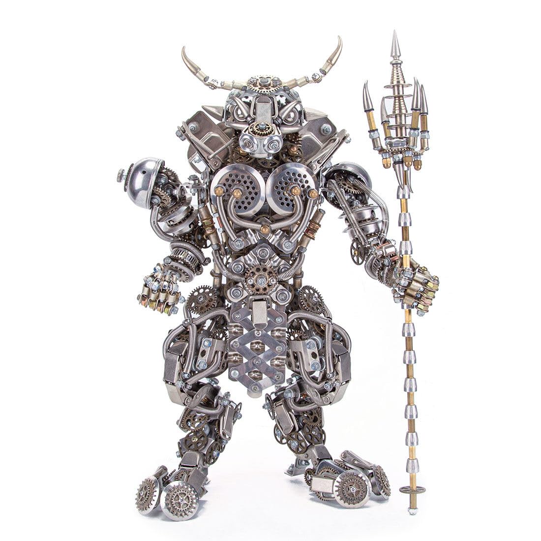 LOCHE 3D Metal Puzzle Model Kits, 3D Metal Steampunk Mechanical Bull-Headed Man 3D Jigsaw Puzzle, 2500+ Pieces 3D Laser Puzzle DIY Assembly 3D Metal Model for Adults LOCHE