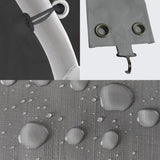 Rutile 10 x 20 FT Carport Replacement Cover - Heavy Duty Car Tarp Canopy Tent Garage Top Shelter With Fabric Leg Pole Skirts and Ball Bungees - Gray (Only Top Cover, Frame Not Included) Rutile