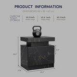 Royard Oaktree LED Nightstand with 2 Storage Drawers, Modern Bedside Table with Marble Grain Finish, 2-Tier Wood End Tables with LED Light for Bedroom/Living Room, Black Gold Royard Oaktree