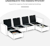 Wimarsbon Modular Sectional Fabric Sofa Set U Shaped Couch Reversible Chaise Modular Sectional Couch with Storage Ottoman, U Shaped Comfy Modular Sofa for Living Rome & Lounge (Brown) Wimarsbon