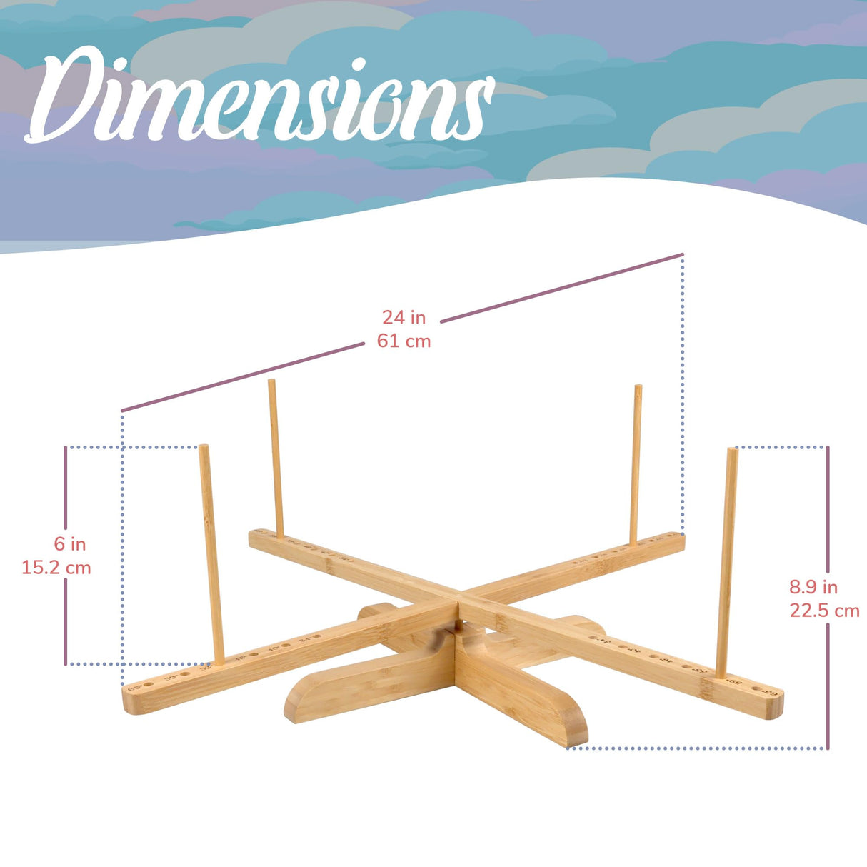 JubileeYarn Amish Style Bamboo Yarn Winder Swift - 1 Swift BambooMN