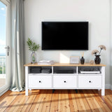 DIYART White TV Stand, Entertainment Center for TVs Up to 65", Modern Media Console with 3 Cabinets for Living Room DIYART
