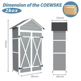 COEWSKE Outdoor Storage Shed, Small Tool Storage Cabinet, Waterproof Weather Resistant Wood Storage House Lockable with Floor for Backyard, Garden, Patio COEWSKE