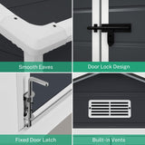 Seizeen 6x4.4ft Outdoor Resin Shed with Floor, All-Weather Plastic Storage Shed with Lockable Doors, Window & Vents, Tool Sheds & Outdoor Storage Clearance for Garden Patio (Dark Gray) Seizeen