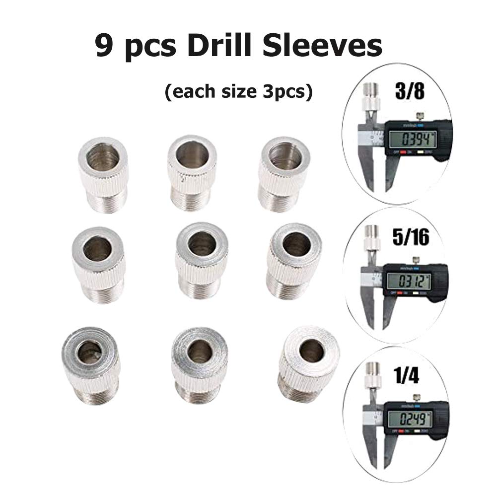 ANPTGHT Self Centering Doweling Jig Woodworking Joinery Hole Drill Guide with 1/4 5/16 3/8 Inch Positioner Locator Tool Red Wave Hardware Precise Punch Drilling Jig Kit ANPTGHT