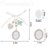 Framendino, 4 Pack Sublimation Blank Bouquet Photo Charms for Wedding Memory Bridal Bouquet Picture Charm Bouquet Memorial Charm DIY Jewelry Making 1 Sheet Round Framendino