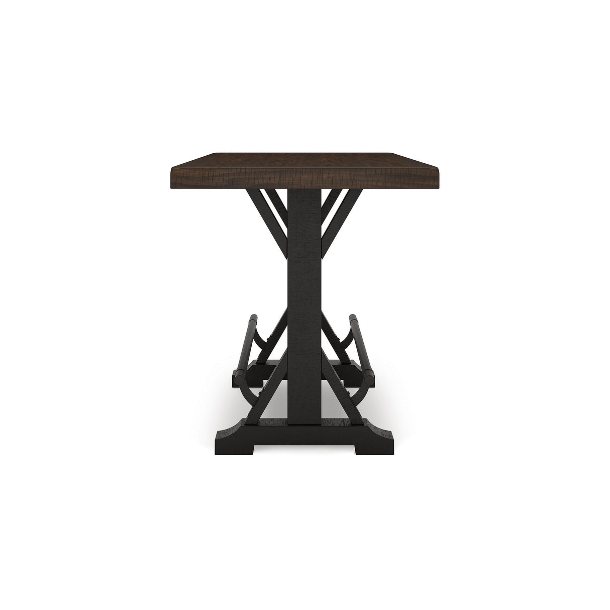 Signature Design by Ashley Valebeck Farmhouse Counter Height Dining Table with Footrest and Trestle Base, Brown & Black Signature Design by Ashley