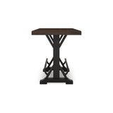 Signature Design by Ashley Valebeck Farmhouse Counter Height Dining Table with Footrest and Trestle Base, Brown & Black Signature Design by Ashley