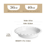 MALACASA Ceramic Pie Pan, Pie Pan for Baking 9 Inch, 40 OZ Pie Plate Round Pie Dish for Baking Fluted Pie Dish Baking Pan, Non Stick Deep Pie Dishes for Quiche, Apple Pies, Pot Pies, Tart, etc. MALACASA