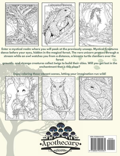 Mystical Forest Creatures Adult Coloring Book: Beautiful fantasy illustrations of mystical beings