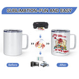 AGH 4 Pack Sublimation Mugs Blanks, 12 oz Stainless Steel Sublimation Coffee Tumbler with Handle and Sliding Lid, Sublimation Tumblers Blanks, Double Walled Vacuum Insulation for Coffee AGH