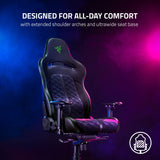 Razer Enki Gaming Chair: All-Day Comfort - Built-in Lumbar Arch - Optimized Cushion Density - Dual-Textured, Eco-Friendly Synthetic Leather - Reactive Seat Tilt & 152-Degree Recline - Black/Green Razer