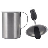 BEAHING Basting Brush, Stainless Steel Basting Pot with Basting Brush, Airtight BBQ Sauce Brush Pot Set with Handle, Heat-Resistant Portable Sauce Brush for Cooking, BBQ Grill Accessories BEAHING