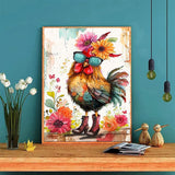Ekuxom Chicken Diamond Painting,5D Full Drill Chicken Diamond Painting Kits,Animals Diamond Art Painting Kits Wall Decor 12x16inch, B11851 Ekuxom