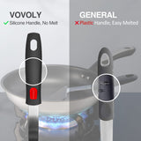 Silicone Pancake Spatula Turner with Lengthened Handle, Heat Resistant Cooking Spatulas for Nonstick Cookware, Large Flexible Kitchen Utensils BPA Free Rubber Flipper for Egg, Pancake, Fish, Burger Vovoly