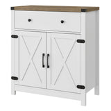 Coffee Bar Cabinet, Kitchen Storage Cabinet,Sideboard Buffet Cabinet with Storage,15.55" D x 31.5" W x 34.65" H Bar Door Kitchen Cabinet, Farmhouse Cabinet with Drawer and Adjustable Shlef, White Mufico