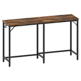 HOOBRO 63" Long Narrow Bar Table, Rectangular or L-Shaped Assembly Counter Height Bar Table, Vintage Industrial Style, for Living Room, Kitchen, Dining Room, Rustic Brown and Black BF69BT01 HOOBRO
