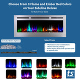 Touchstone Sideline Deluxe -Stainless Steel Smart Electric Fireplace- 50" Wide- Alexa/WiFi-Enabled- in Wall Recessed- 5 Flame Settings- 9 Flame Colors- 1,500W Heater- Log & Crystal Options- 86273 Touchstone