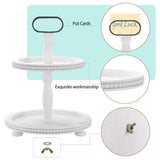 Urban Deco Wooden Decorative Tray Two Tiered Trays Decorations Round Serving Tray with Metal Handle, Wooden Cupcake Stand for Party Tiered Dessert Stand - Retro White Farmhouse Wood Tray Urban Deco