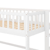 Majnesvon Twin Loft Bed with Slide,Wood Loft Bed Low Profile for Boys Girls, Built-in Ladder and Guard Rail,No Box Spring Needed Majnesvon