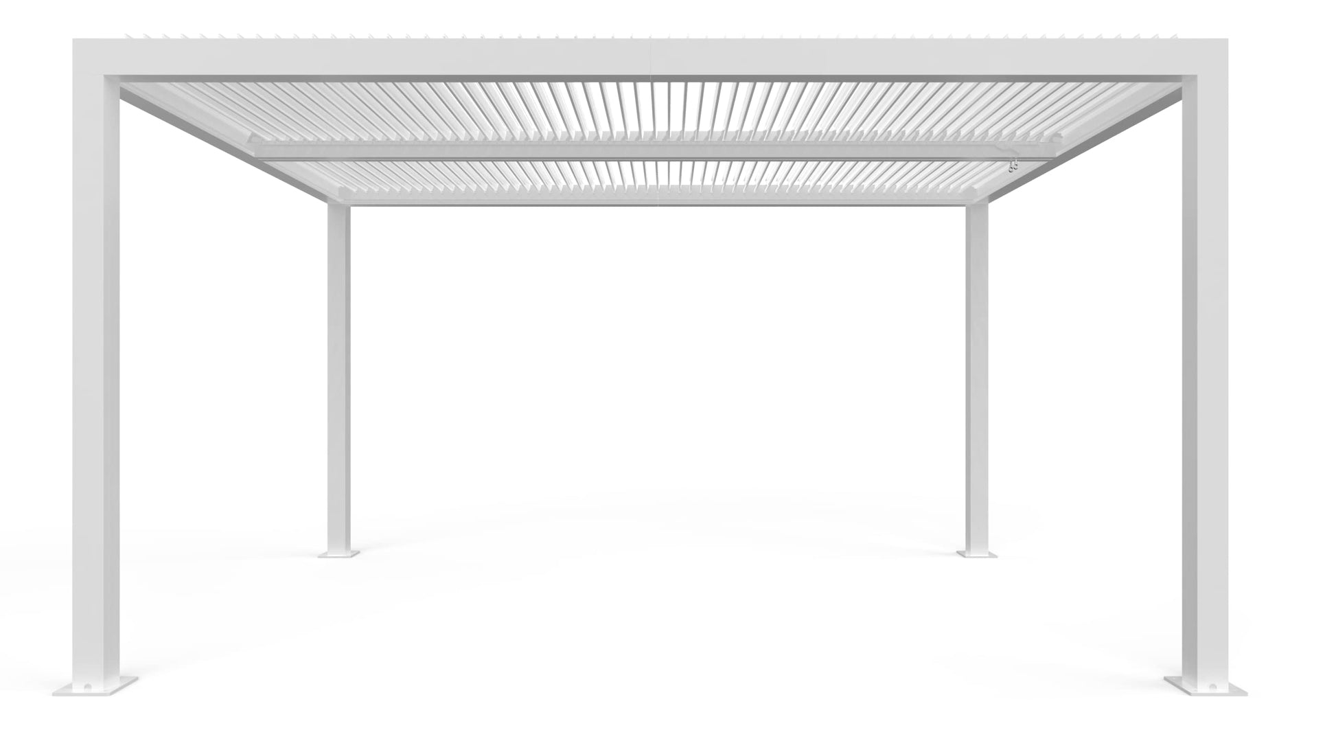 PURPLE LEAF Outdoor Louvered Pergola 10'x14' White Aluminum Pergola Modern Shade Gazebo with 2 Independently Adjustable Rainproof Hardtop for Patio Garden Yard - WoodArtSupply