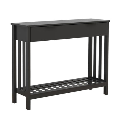 TaoHFE Modern Black Entryway Table with Drawer – Versatile Narrow Console Table for Living Room and Hallway Storage