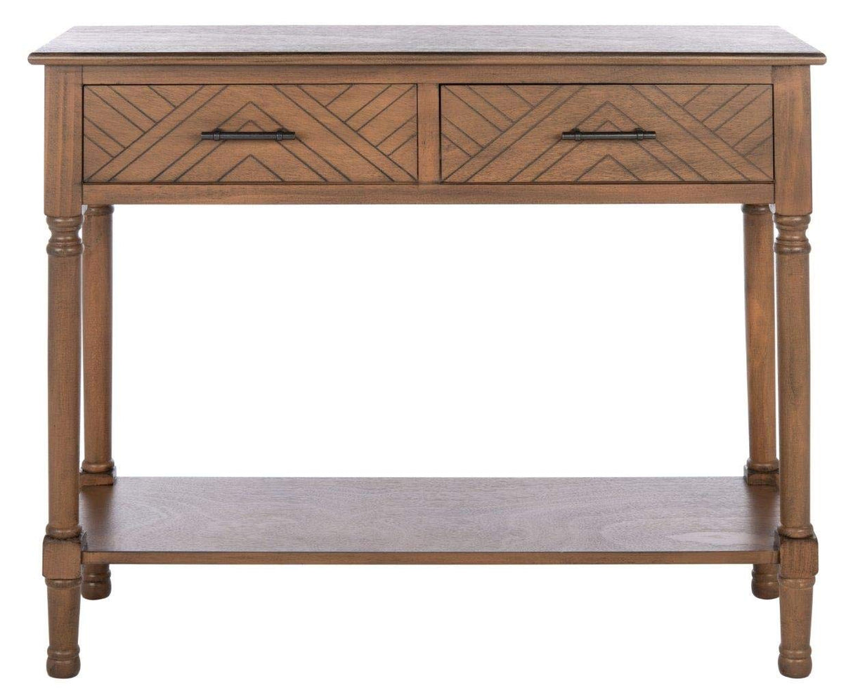 SAFAVIEH Home Collection Peyton Brown 2-Drawer Console Table CNS5704C Safavieh