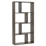 Tangkula 5 Tier Geometric Bookshelf, 48”H Freestanding 8-Cube Open Bookcase, Wooden Storage Display Shelf, 2 Anti-Toppling Devices, 8 Cubes Home Office Decor Room Divider for Living Room (1, Gray) Tangkula