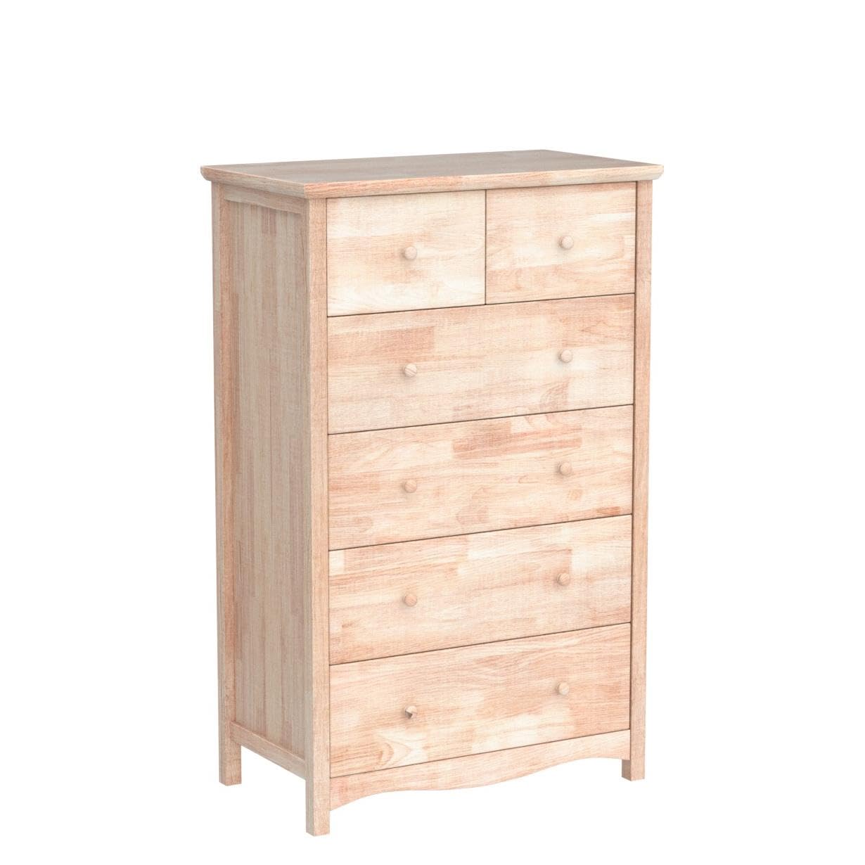 VINGLI Upgraged Unfinished 6 Drawer Dresser for Bedroom Natural Solid Wood Dresser Color DIY, Rustic Farmhouse Tall Dresser with Spacious Storage Chests of Drawers with Full Extension Drawer  - WoodArtSupply