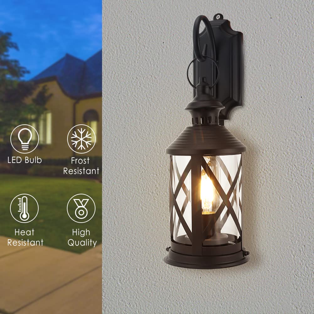 TRIROCKS Battery Powered Metal Lamp 10'' Tall Decorative Cordless Table Lamps LED Edison Lights Hanging Lamps with Metal Hook for Home Decor Patio Garden Wedding Parties Indoor Outdoor(Black) TRIROCKS