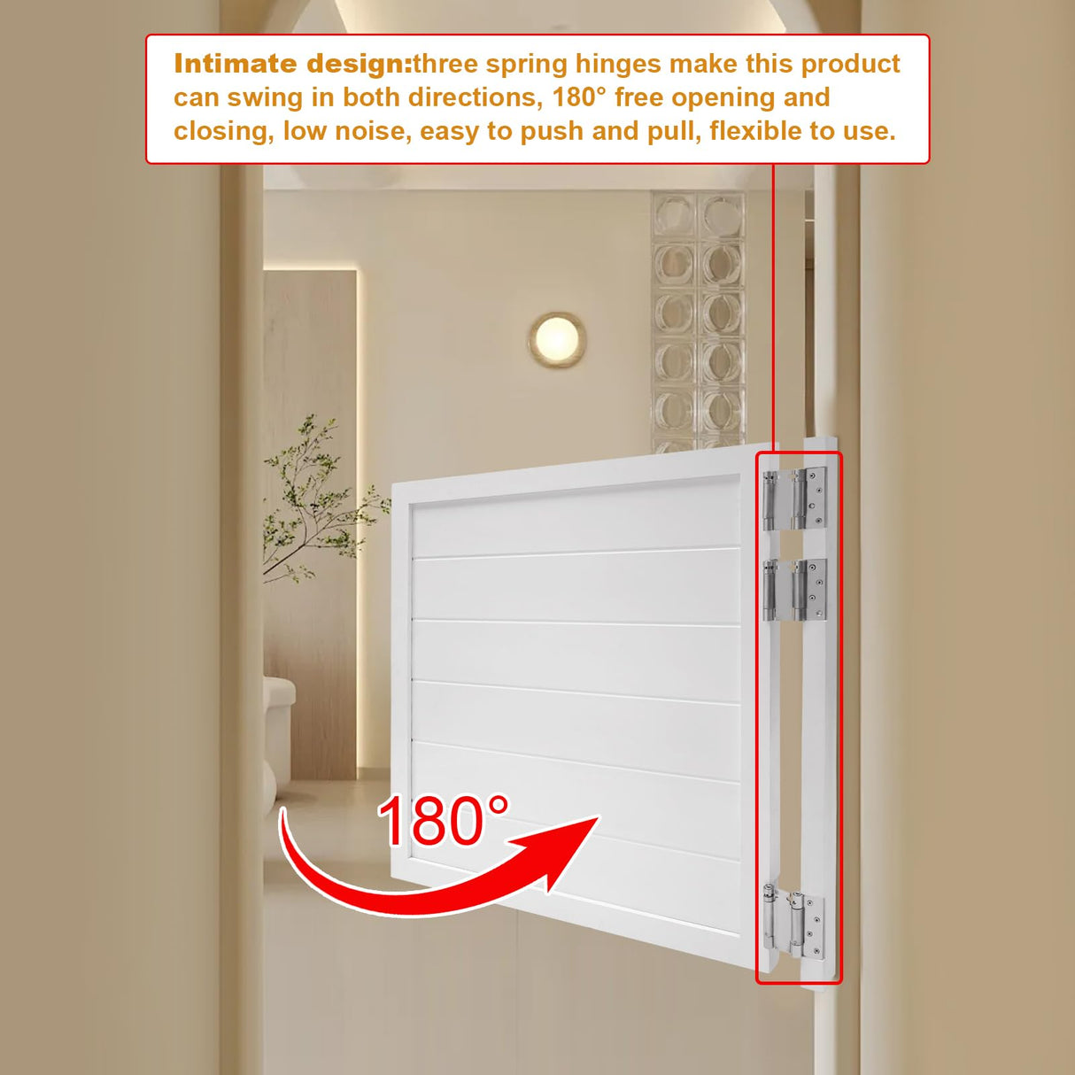 ZBXGJKSY Swinging Door, Retro Cafe Doors for Fence Door, Partition Door, Bar Door 35.4" X 35.4" Solid Wood Swing Door Low Noise Dutch Door with Hinges, White ZBXGJKSY