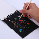 EXCEART Black Notebooks 6 Sets Rainbow Scratch Notebooks with Wood Stick Scratch Off Art Paper Set Color Book Pad Art Craft Supplies Kits for Kids Girls Boys Black Notebook EXCEART
