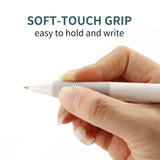 deegtran Pens Bulk, 50 Pack White Barrels Gel Pens, Retractable Black Ink Pens, No Smear Pens Fine Point Smooth Writing Pens, Click Office Pens, 0.7MM deegtran