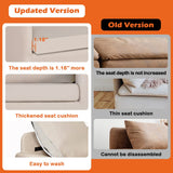 AILEEKISS 51" W Loveseat Sofa Modern Upholstered Sofas Couch with 2 Pillows Linen Fabric Comfy Love Seats Couches for Living Room, Bedroom, Apartment and Small Space (Cream-White) AILEEKISS