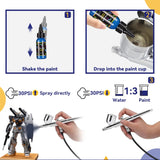 T TOGUSH Airbrush Acrylic Paint Set 28 Colors Non Toxic Water Based Paints 30ml/1.07oz for Canvas Glass Wood Matte Quick Drying Ready to Spray for Hobby Miniature Model T TOGUSH