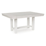 Signature Design by Ashley Robbinsdale Transitional Dining Extension Table with Removable Leaf & Trestle Base, White Signature Design by Ashley