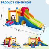 Hongcoral Inflatable Bounce House, 8 in 1 Large Bounce Castle with Blower for Kids and Toddlers, Outdoor Indoor Backyard Inflatable Bouncers with Two Slides Hongcoral