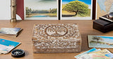 Great Birthday Gifts Handmade Decorative Wooden Jewelry Box Tree Of Life Carving Jewelry Organizer Keepsake Box Treasure Chest Trinket Holder Watch Box Storage Lock Box Housewarming Gifts The Great Indian Bazaar