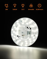 Tomosu 2 Pack Ceiling Fan Lamp Replacement, 6.69 inch Dimmable 3CCT 3000K/4000K/5000K 36W 3200LM, Ceiling Fan LED Light Kit Replacement, LED Light Engine Retrofit Kit Tomosu