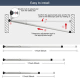 DIIG Sliding Door Security Bar，17.7-50.5inch Adjustable Locking Window Safety Bar with Rubber Tips,Diameter 1inch Window Security Bar for Home Apartment （White） DIIG