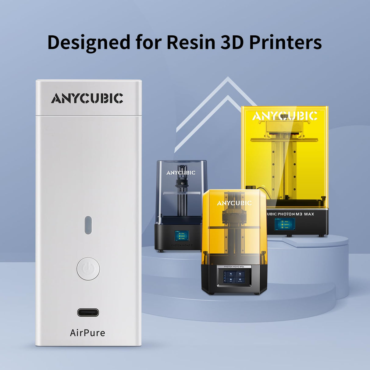 ANYCUBIC Mini Purifier 3D Printer Accessories, Lightweight Ultra Quiet Purifier with High Density Activated Carbon Filter for LCD DLP 3D Printers (Pack of 2) ANYCUBIC