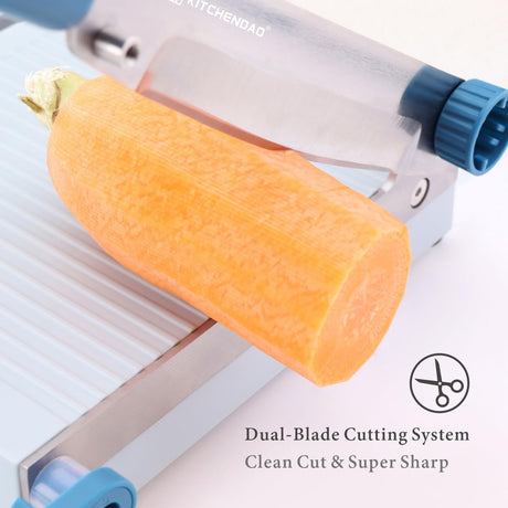 KITCHENDAO Multipurpose Cheese Slicer Cutter with Board for Arthritic and Weak Hands, Adjustable Thickness Dial for Block Cheese, Effortless Slicing, Guillotine Sausage Ham Biltong Jerky Slicer KITCHENDAO