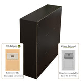 OSCHF Modern 9-Cube Wooden Storage Shelf - Stylish Black 3-Tier Bookcase for Home and Office OSCHF