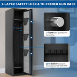 KAER 6 Gun Safe for Rifles and Pistols, Large Gunsafe Cabinet Rifle Safe Assembled Gun Safes for Home Rifles and Shotguns with Upgraded Digital Keypad Key Lock LED Light Removable Shelves Gun Racks KAER