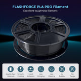 FLASHFORGE 3D Printer Filament, PLA PRO Filament 1.75mm, 1KG Spool (2.2lbs), Dimensional Accuracy +/- 0.02mm for FDM 3D Printers, Better Tenacity & No Knotting (Black) FLASHFORGE