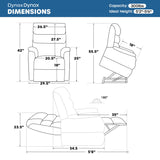 DYNOX 300 LBS Power Lift Recliner Chair for Elderly, Small Size Dual Motor Lay Flat Infinite Positions Recliner with Heat, Massage & USB Charging Port (9188S,Faux Leather,Cream White) DYNOX