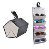 Kenpal Sunglasses Storage Organizer Holder Foldable Travel Case with 5 Slot Compartments for Multiple Glasses (Black) Kenpal