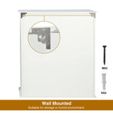 ALAPUR 27.6in Length Bathroom Cabinet Wall Mounted,Over Toilet Storage Cabinet with 2 Doors and Adjustable Shelves,Wood Medicine Cabinet for Bathroom, White ALAPUR